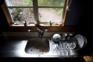 Kitchen sink with washing up